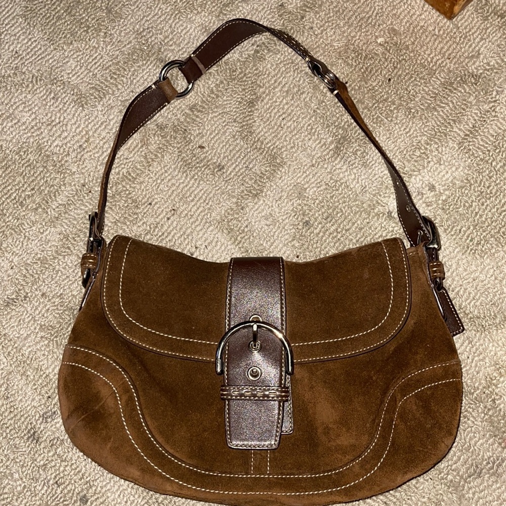 Coach brown suede hobo bag - great condition